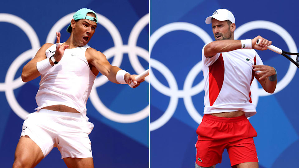 Rafael Nadal and Novak Djokovic training at Roland-Garros ahead of Olympic Games Paris 2024