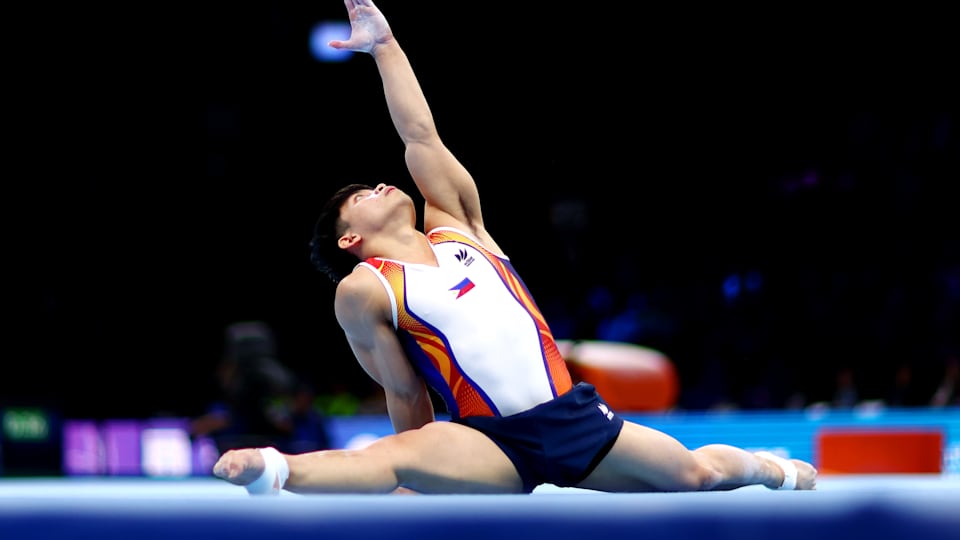 Carlos Edriel Yulo of Team Philippines competes