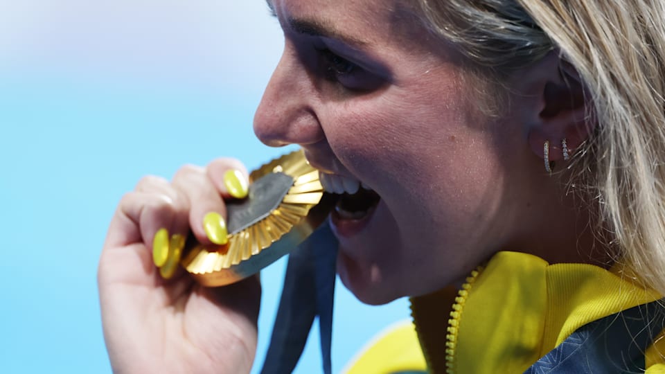 Ariarne Titmus of Australia won a gold medal at the Paris 2024 Olympics.