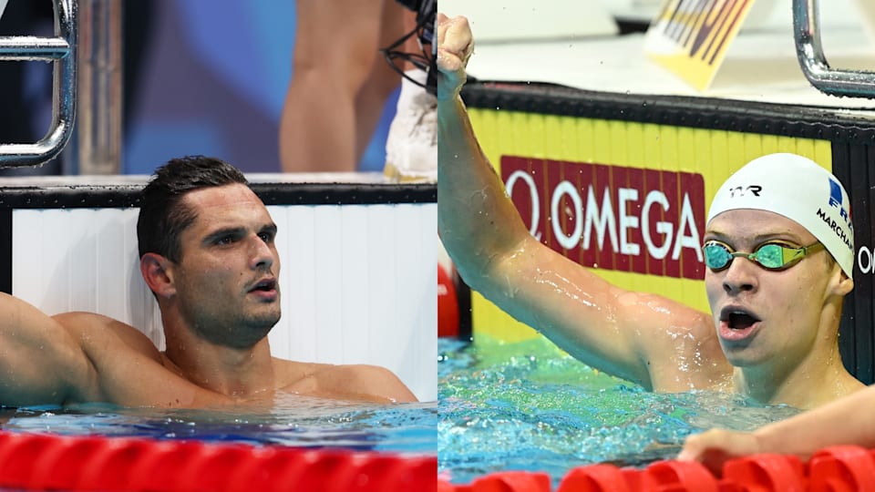 Florent Manaudou et Léon Marchand 