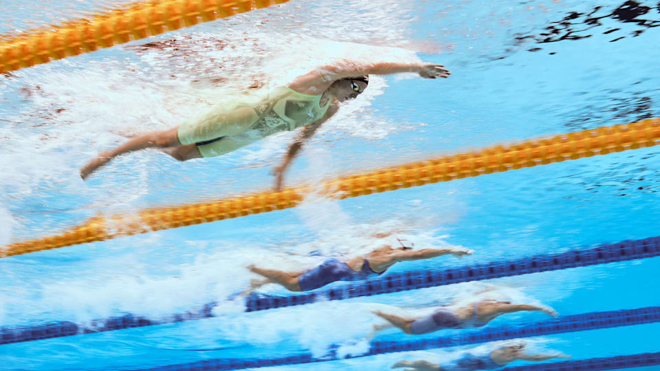 German Swimming Star Isabel Gose (yellow) 
