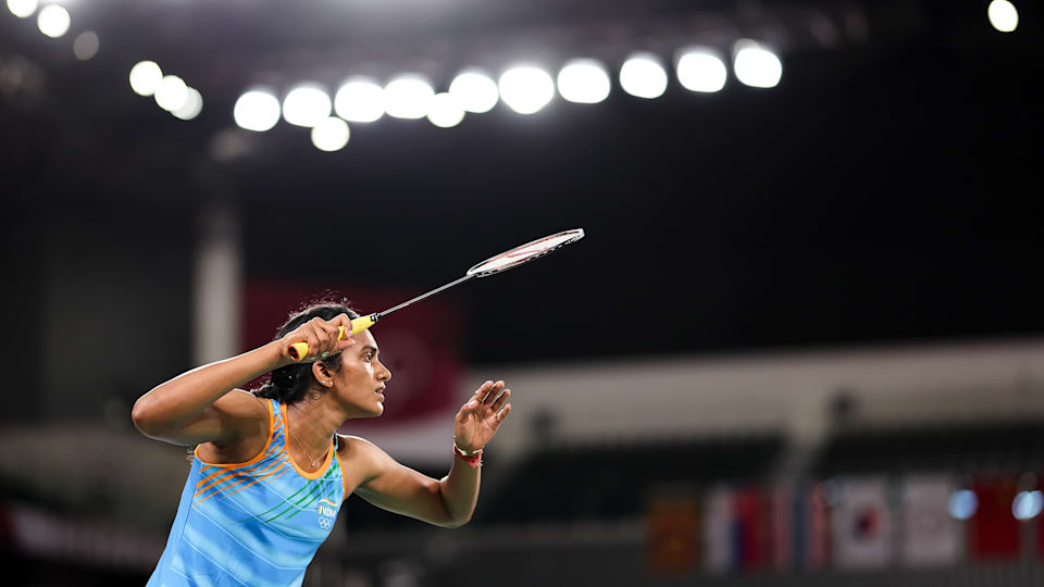 PV Sindhu in action 