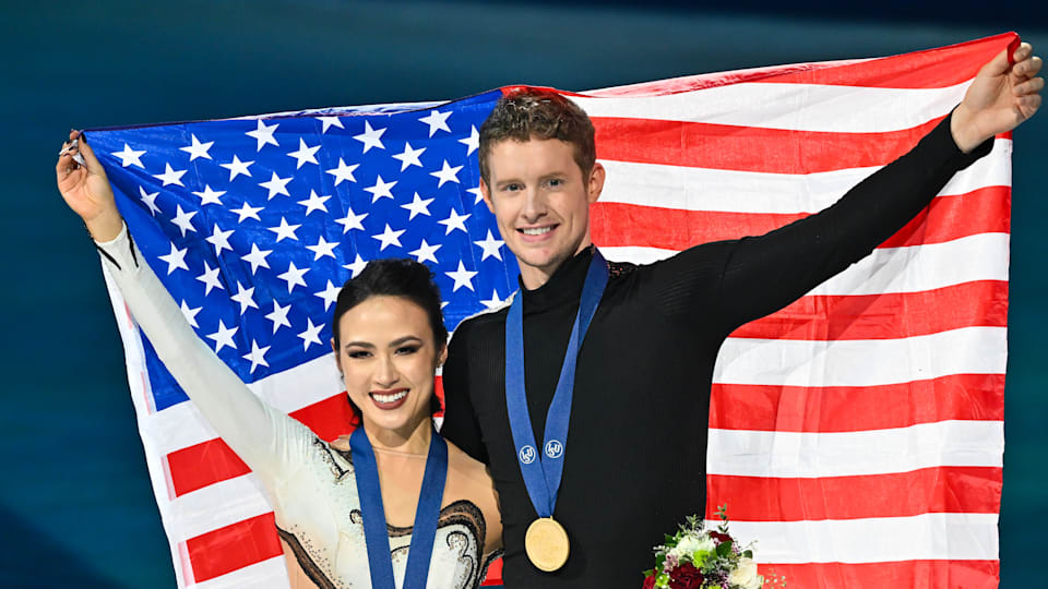 Madison Chock and Evan Bates won their second world title at the 2024 ISU World Figure Skating Championships in Montreal, Canada.