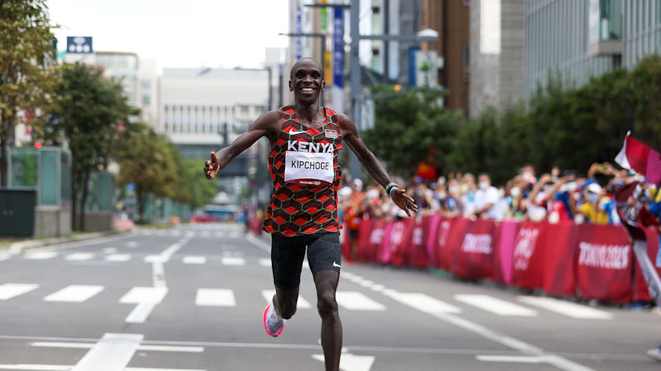 Eliud Kipchoge at the Olympic Games Tokyo 2020 marathon