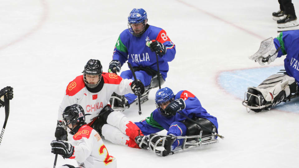 WANG Zhidong (#8), China's Para Hockey Team In The Training Match vs Italy