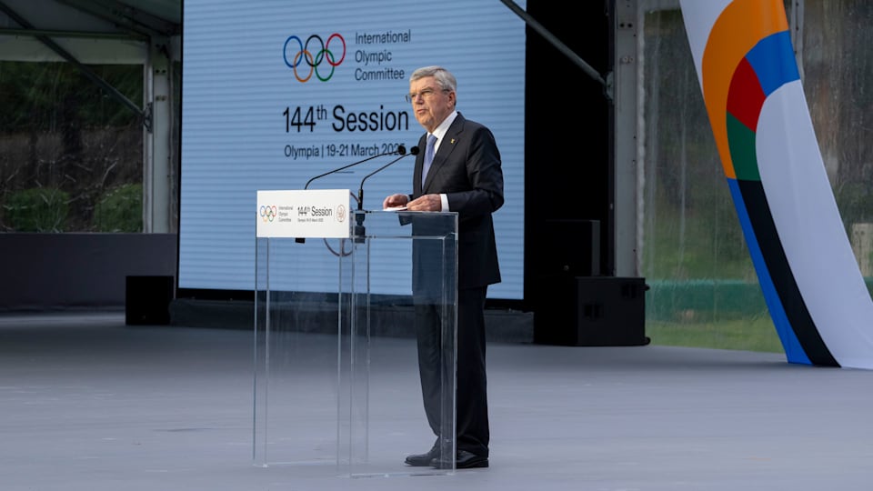 IOC President Thomas Bach at the Opening Ceremony of the 144th IOC Session, Ancient Olympia