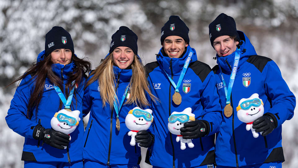 Staffetta mixed team italiana di biathlon - Medaglia d'oro a Gangwon 2024