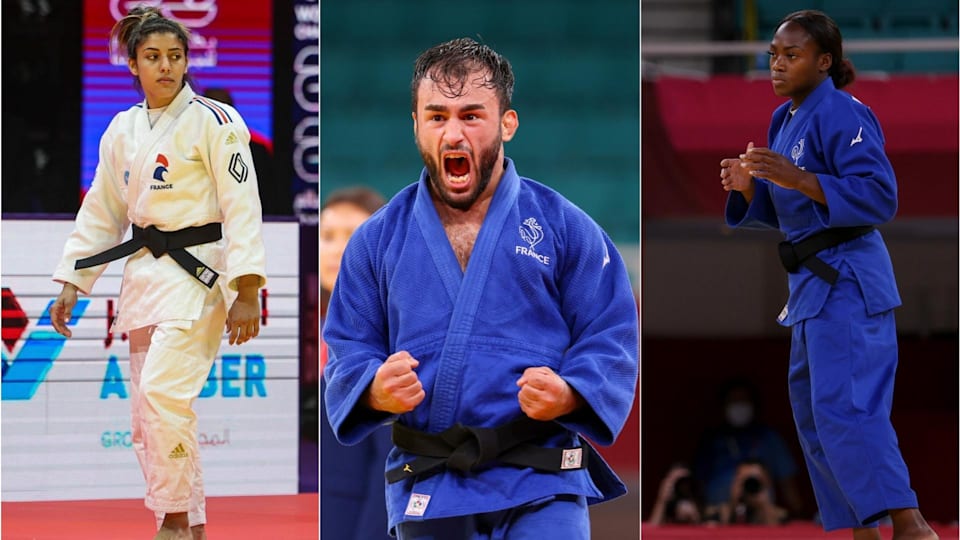 Shirine Boukli, Luka Mkheidze and Clarisse Agbegnenou