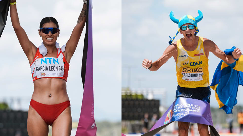 World Race Walking Championships 2024 Kimberly Garcia and Perseus