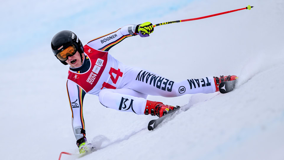 Benno Brandis of Germany during the men's Super G at Gangwon 2024 Winter Youth Olympics.