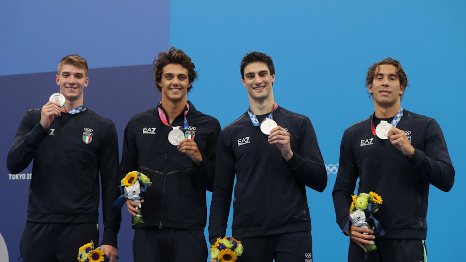 La squadra italiana della staffetta 4x100 stile maschile a Tokyo 2020