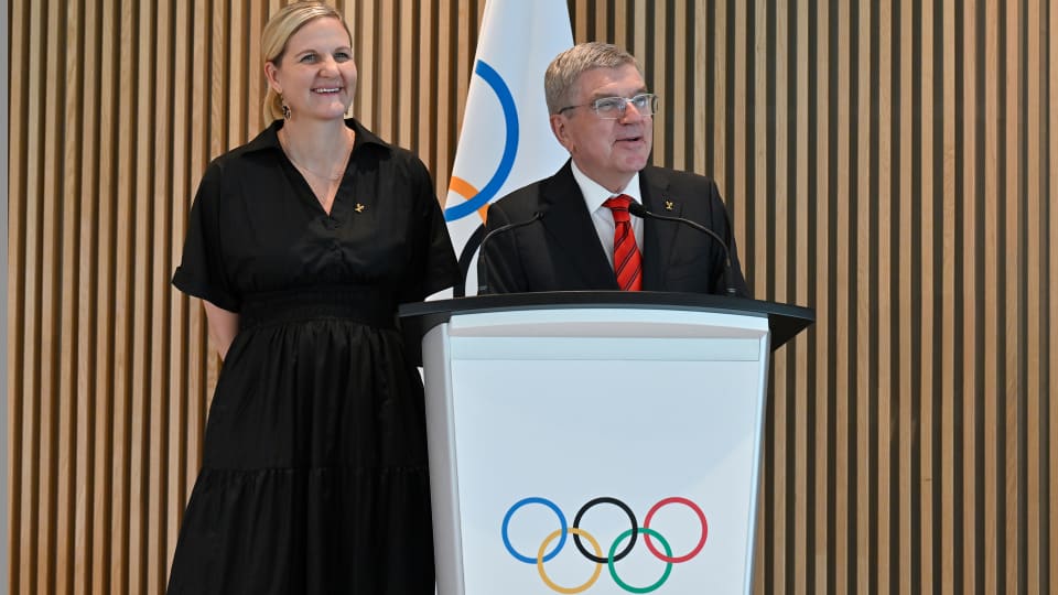 IOC President Thomas Bach and President-elect Kirsty Coventry