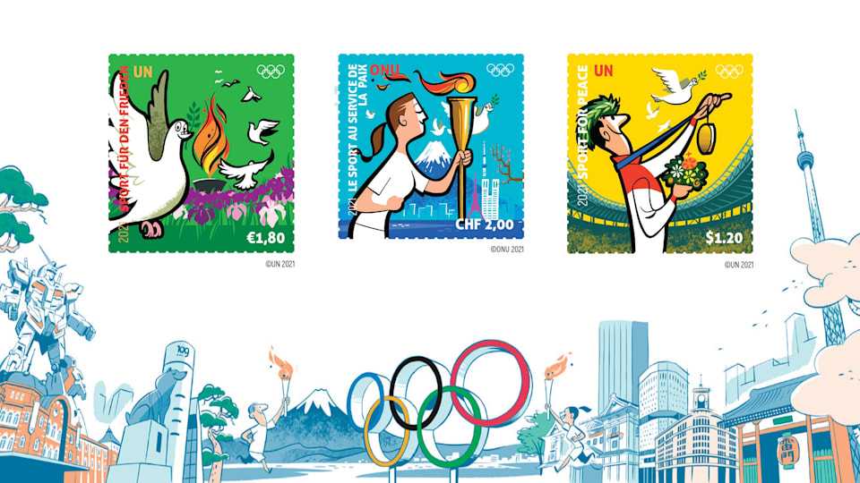 United Nations and IOC launch series of stamps to honour the role of sport for peace