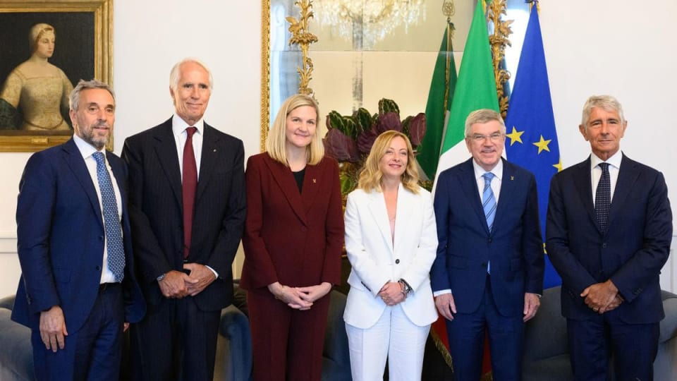 Prime Minister Meloni welcomes IOC President and President-Elect to Palazzo Chigi