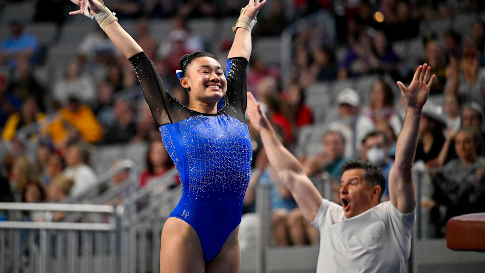 University of Florida Gators gymnast Leanne Wong performs on vault