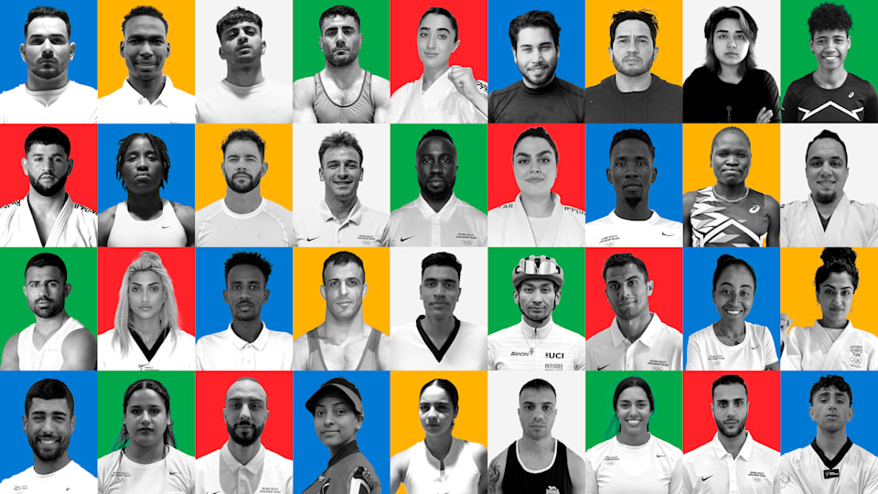 The 36 athletes selected for the IOC Refugee Olympic Team Paris 2024