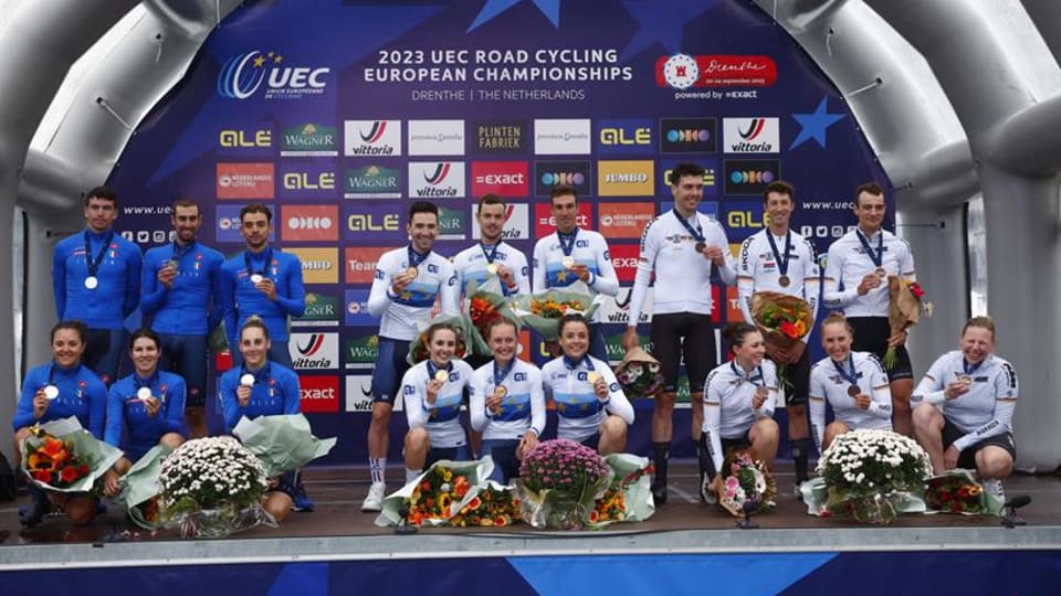 Road cycling Euro Championships Drenthe 2023 - Mixed team relay - France Italy Germany
