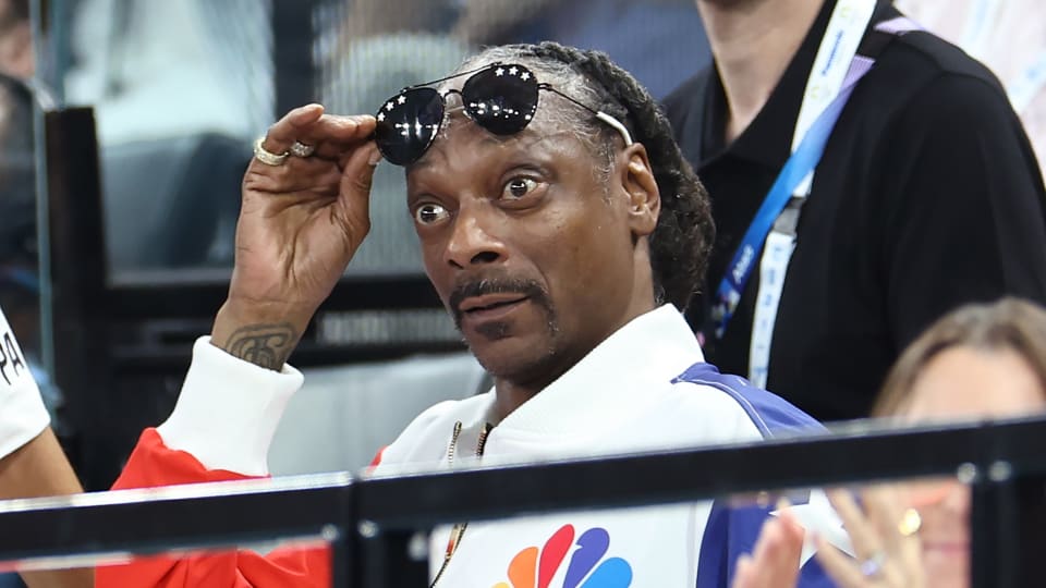 Snoop Dogg attends the artistic gymnastics at the Olympic Games Paris 2024