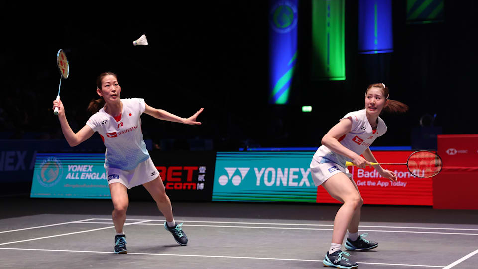 Nami Matsuyama and Chiharu Shida of Japan during the Women's Doubles Final against Baek Ha Na and Lee So Hee of Korea Nami Matsuyama and Chiharu Shida of Japan during Day Six of the Yonex All England Open Badminton Championships 2024 at Utilita Arena Birmingham on March 17, 2024 in Birmingham, England. 