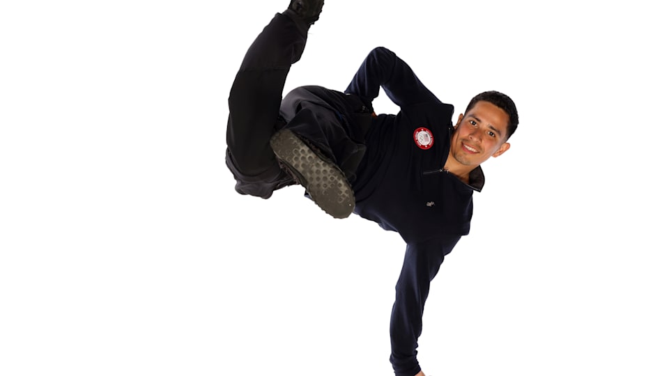 B-boy Victor Montalvo poses during the Team USA Paris 2024 Olympic Portrait Shoot