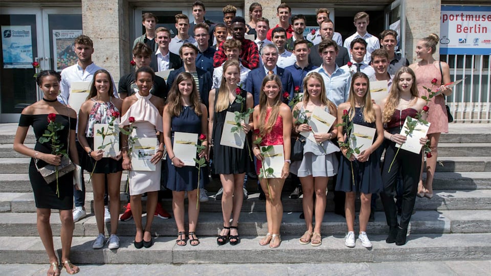 Thomas Bach attends graduation ceremony of the Berlin high school of Refugee Olympic Team athlete Yusra Mardini