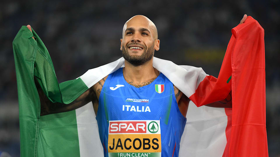 Marcell Jacobs vince la medaglia d'oro agli Europei di Roma 2024 di atletica leggera