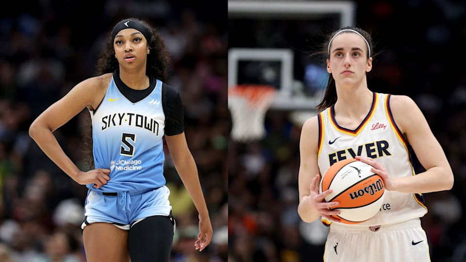 Angel Reese (L) and Caitlin Clark (R) lead a two-horse race for WNBA 2024 Rookie of the Year award