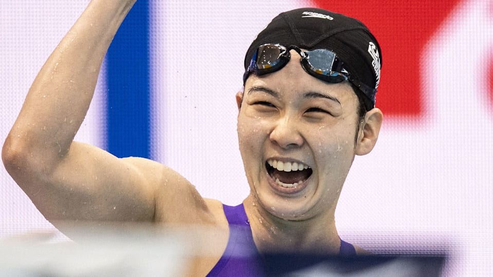 競泳日本選手権／ガッツポーズの寺村美穂