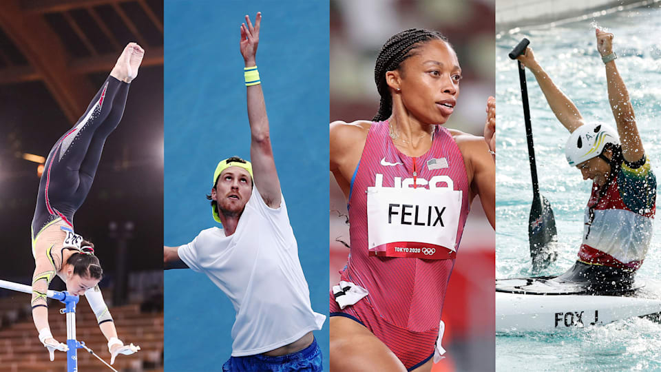 Kim Bui (Germany), Marcus Daniell (New Zealand), Allyson Felix (USA) and Jessica Fox (Australia)