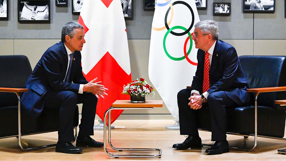 IOC President and President of the Swiss Confederation meet in Lausanne at The Olympic Museum