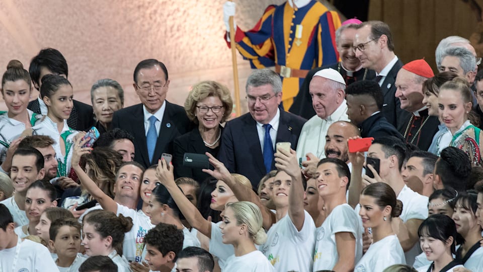 The Pope, UN Secretary General and IOC President join forces on 'Faith and Sport' in the Vatican