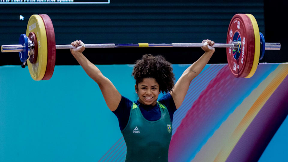 Laura Amaro nos Jogos Sul-americanos Assunção 2022 - levantamento de peso - categoria 87kg feminino.
