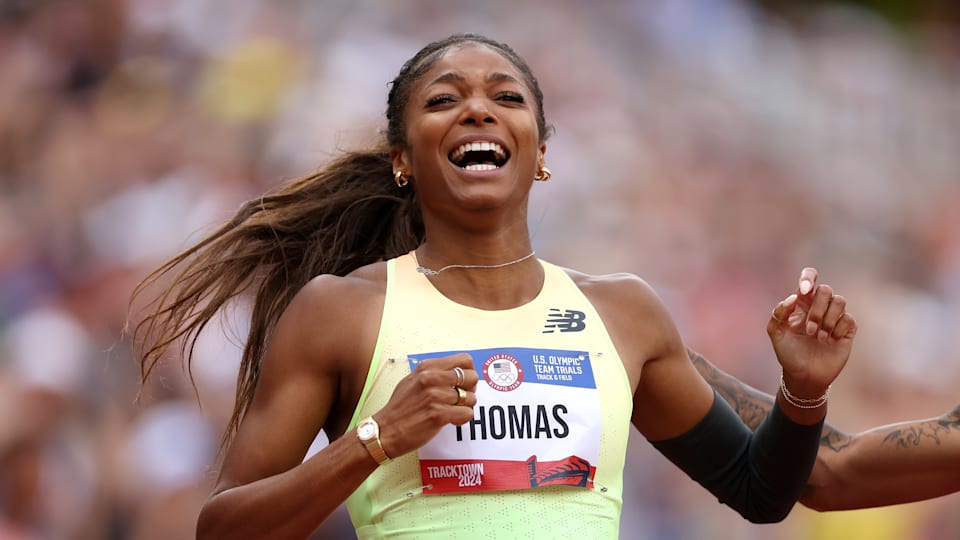 Gabby Thomas claims the 200m title at the U.S. Olympic Team Trials as