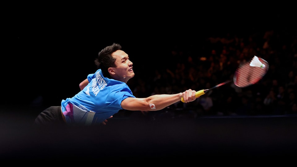 Badminton BWF Singapore Open 2024 Jonatan Christie suffers early