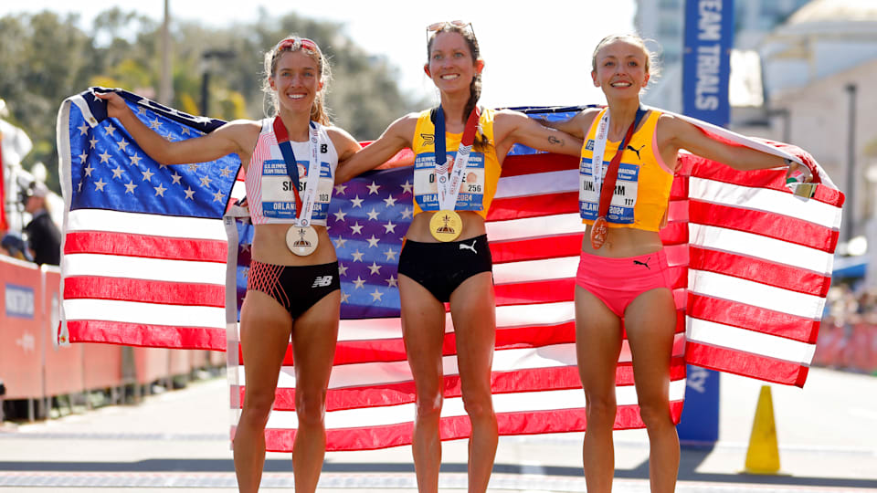 2024 U.S. Olympic marathon trials Conner Mantz and Fiona O'Keeffe race