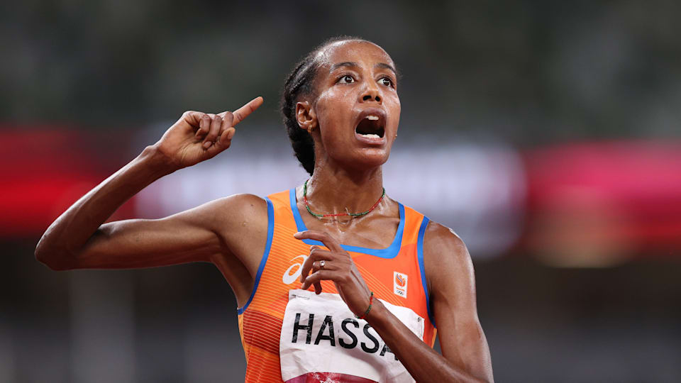 Ethiopian-born Dutch runner Sifan Hassan wins her third Olympic