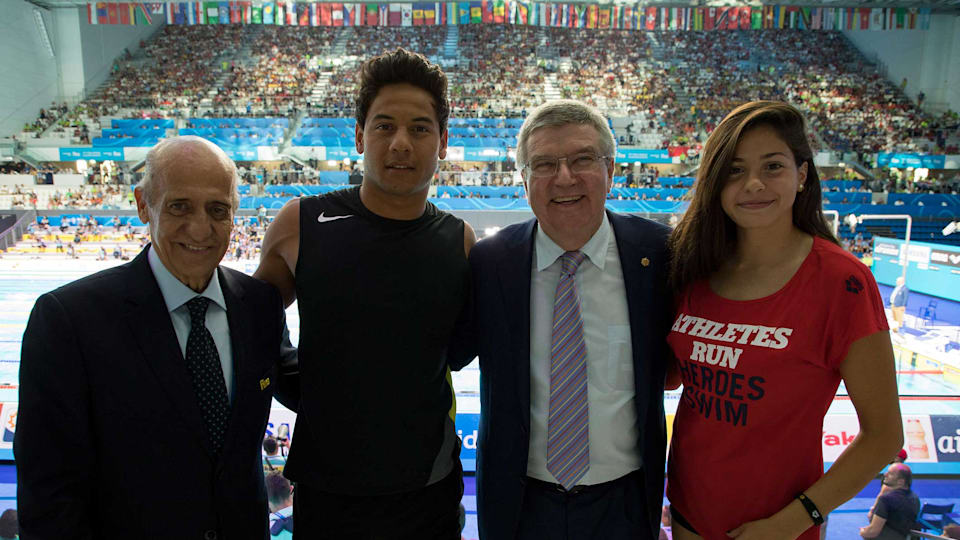 IOC President witnesses stunning venues and exciting competitions at FINA World Championships