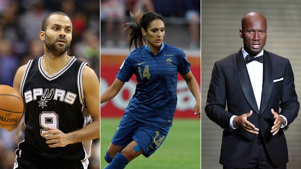 Tony Parker, Louisa Necib and Didier Drogba