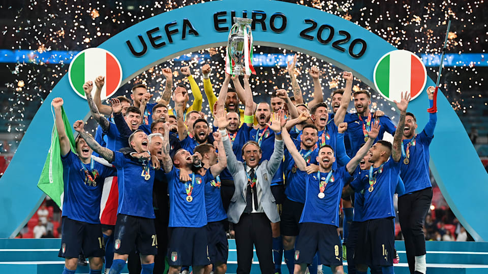 UEFA Euro 2020 winners Italy celebrate the title.