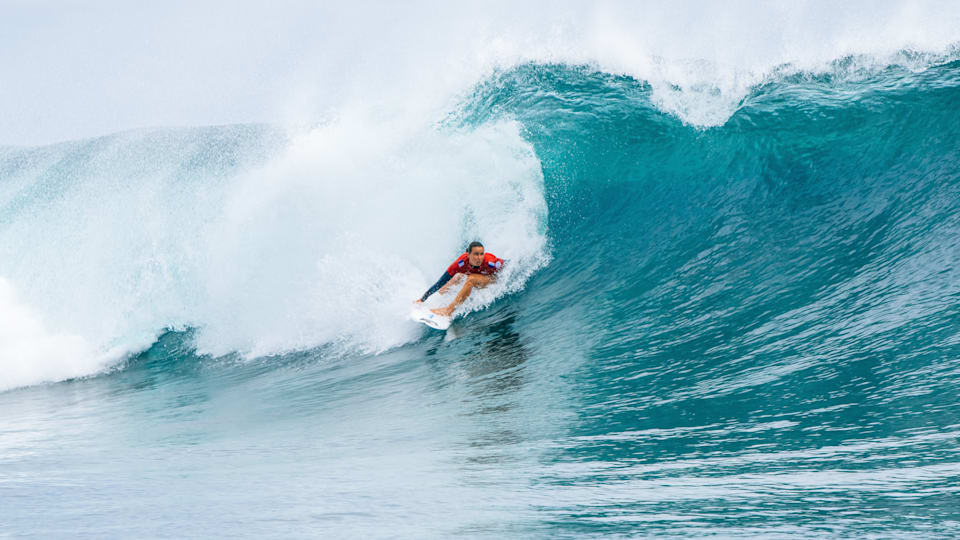 Johanne Defay from Team France at Teahupo'o