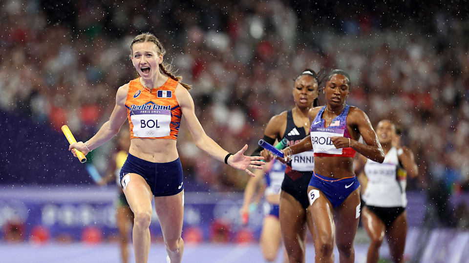 Paris 2024 athletics Netherlands captures gold medal in mixed 4 x 400m