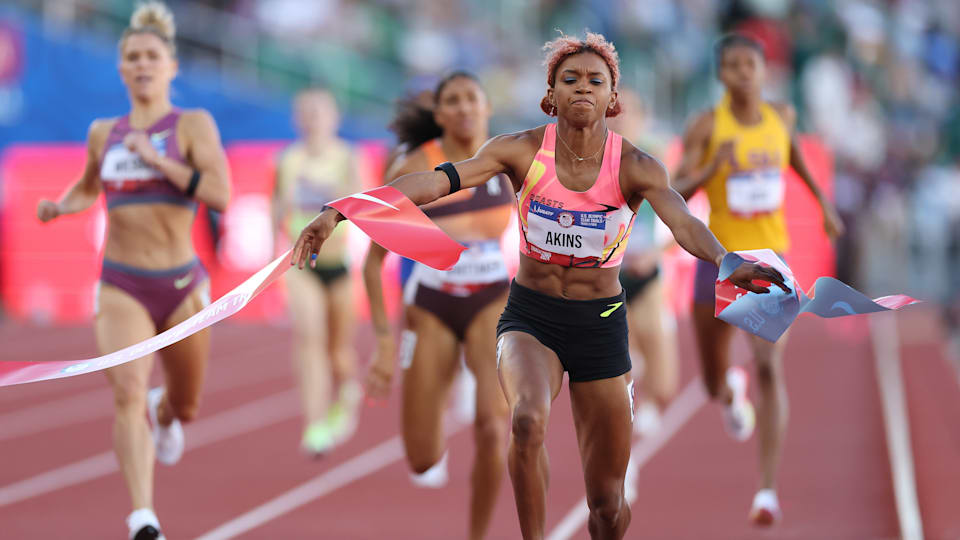 Nia Akins wins women's 800m at U.S. Olympic Team Trials for Olympic