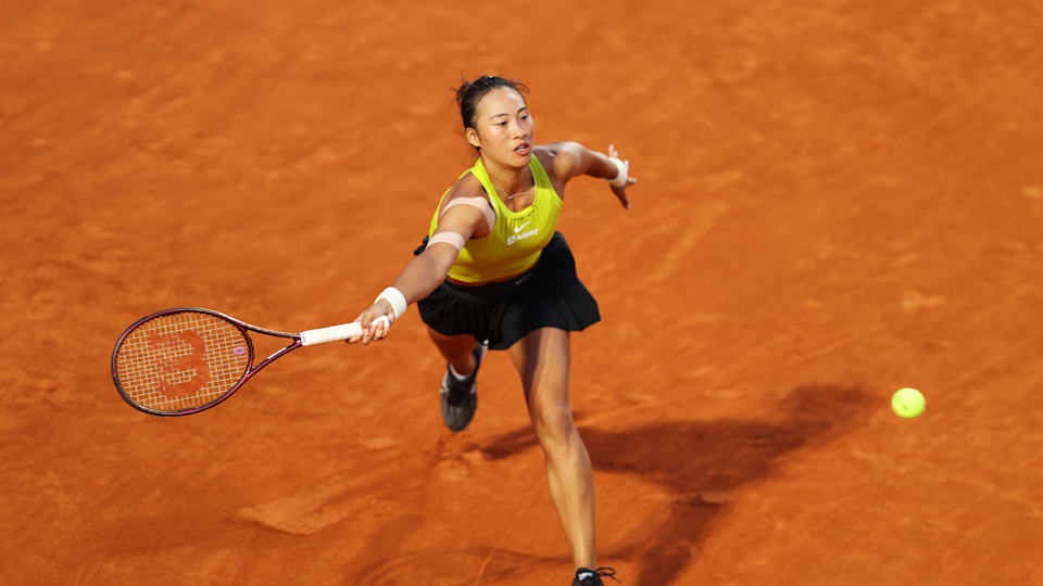 郑钦文在2023年罗马大师赛四分之一决赛中