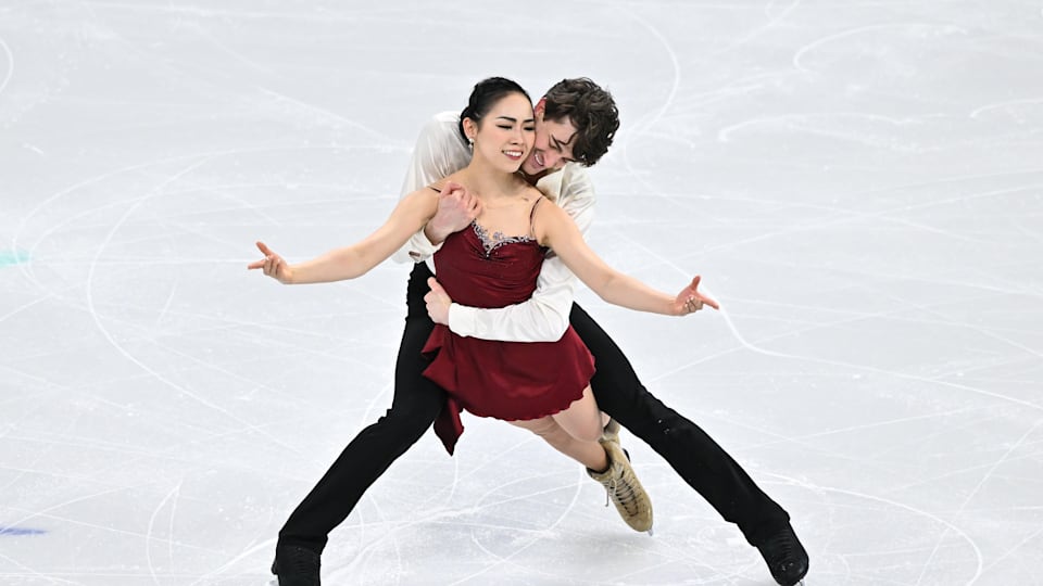 Misato Komatsubara and Tim Koleto of Japan compete in the Ice Dance Free Dance during the ISU World Figure Skating Championships at the Bell Centre on March 23, 2024 in Montreal, Quebec, Canada.
