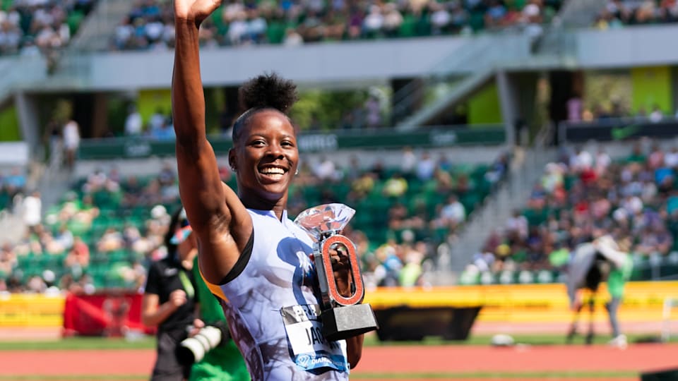 Shericka Jackson wins women's 100m in Eugene, Oregon