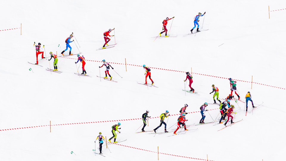 Athletes compete in Ski Mountaineering during the Winter Youth Olympic Games Lausanne 2020