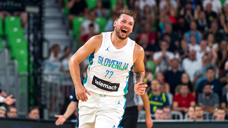 Luka Doncic during a basketball friendly between Slovenia and Serbia on August 17 2022