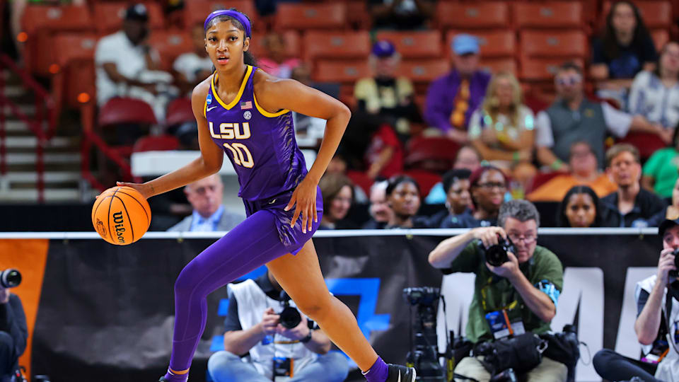 Angel Reese of LSU Lady Tigers during the NCAA Women's Basketball Tournament 2023