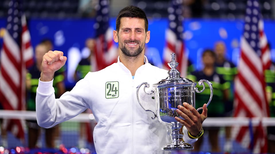 Novak Djokovic celebra ganar 24 Grand Slam tras la final del US Open 2023