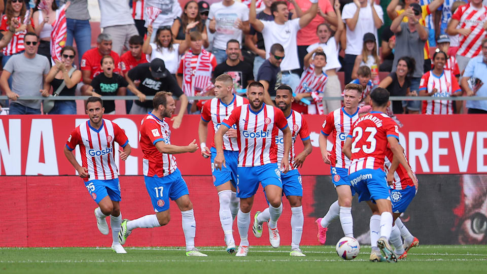 El Girona celebra un gol contra el Mallorca en LaLiga EA Sports 2023/24